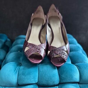 Nine West Purple Glitter Heels with Bow Detail